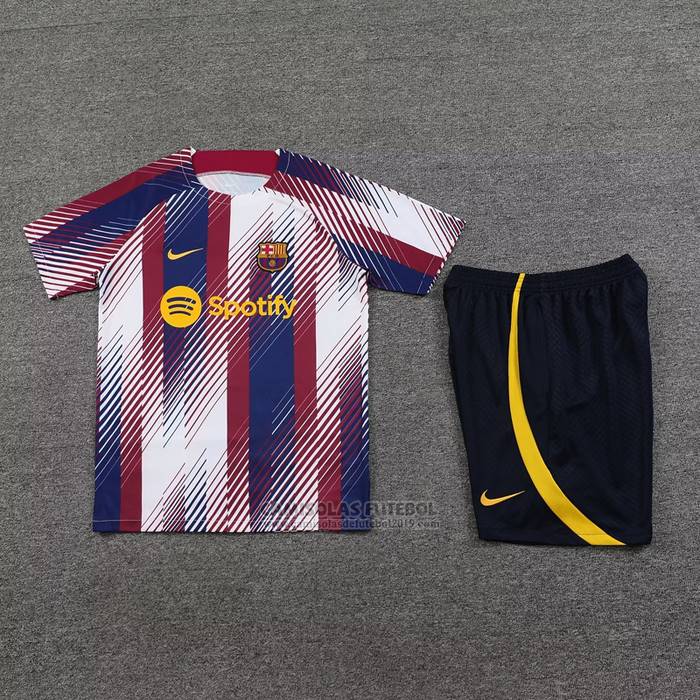 Fato de Treino Barcelona Manga Curta 2023 Azul y Vermelho - Calcas Curta